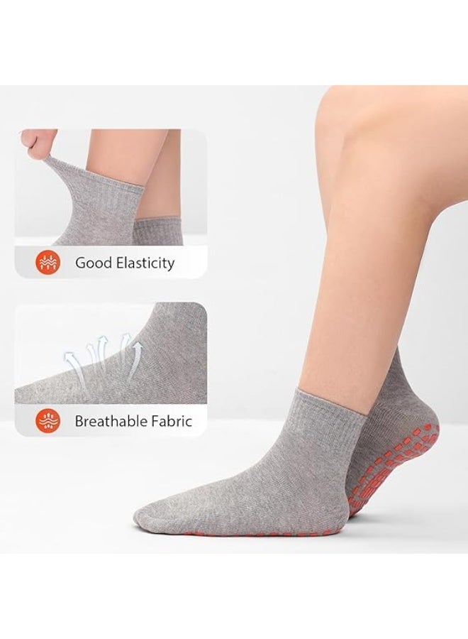 3 Pairs Men Non Slip Sticky Grips Socks Tile Wood Floors Anti-Skid Workout Yoga Pilates Hospital Slipper Socks - Image 4